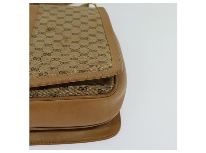 Gucci Borsa a spalla Micro GG in tela beige e oro Auth BA3245 D'oro - vista 14