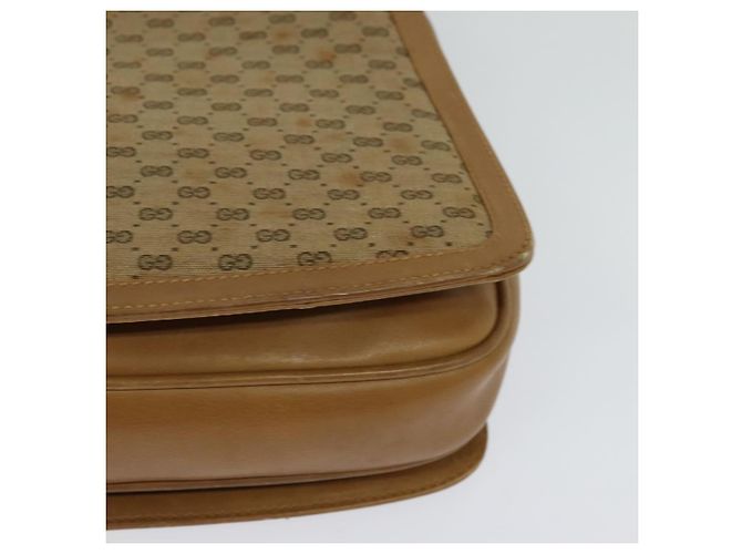 Gucci Borsa a spalla Micro GG in tela beige e oro Auth BA3245 D'oro - vista 16