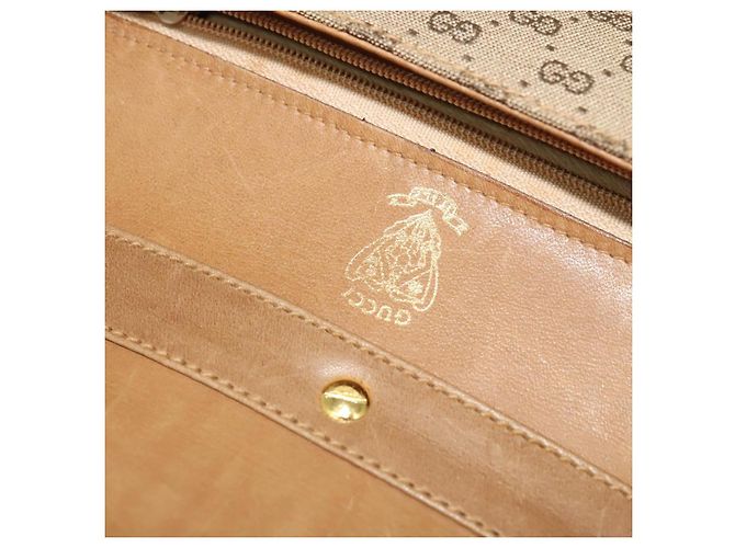 Gucci Borsa a spalla Micro GG in tela beige e oro Auth BA3245 D'oro - vista 17