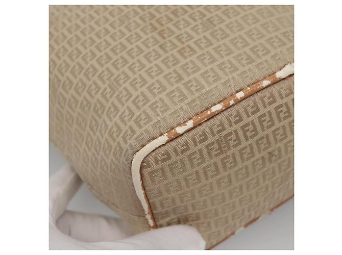FENDI Zucchino Canvas Handtasche aus Nylon Beige Silber Authentisch bs26890 - Ansicht 16