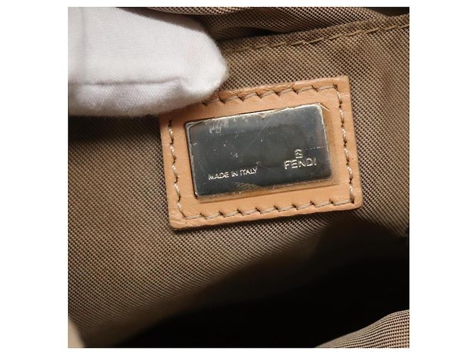 FENDI Zucchino Canvas Handtasche aus Nylon Beige Silber Authentisch bs26890 - Ansicht 17