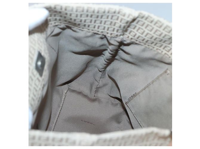 FENDI Zucchino Canvas Handtasche aus Nylon Beige Silber Authentisch bs26890 - Ansicht 18