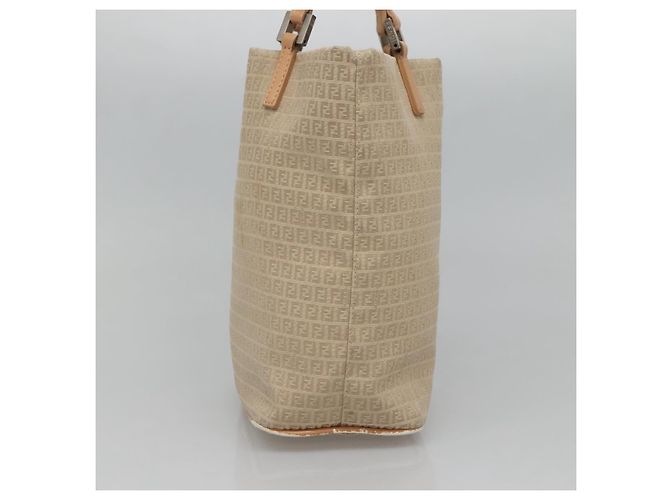 FENDI Zucchino Canvas Handtasche aus Nylon Beige Silber Authentisch bs26890 - Ansicht 3