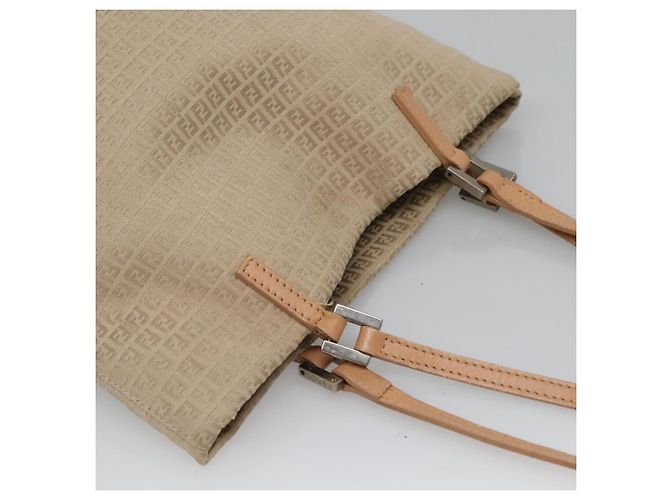 FENDI Zucchino Canvas Handtasche aus Nylon Beige Silber Authentisch bs26890 - Ansicht 6