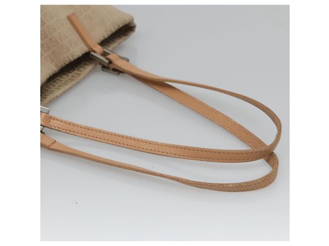 FENDI Zucchino Canvas Handtasche aus Nylon Beige Silber Authentisch bs26890 - Ansicht 7