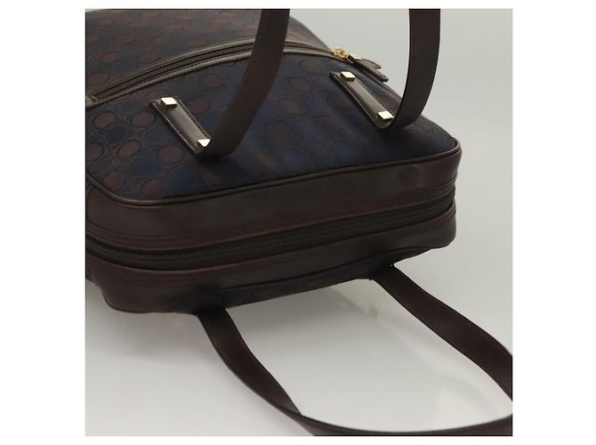 Borsa a mano Gancini in tela blu navy oro Auth BA3244 di Salvatore Ferragamo - vista 6