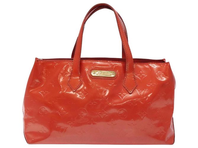 LOUIS VUITTON Vernis Wilshire PM Borsa a Mano Arancione Tramonto M93644 LV Auth BA3277 - vista 13