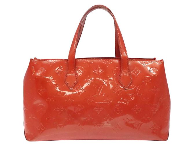 LOUIS VUITTON Vernis Wilshire PM Borsa a Mano Arancione Tramonto M93644 LV Auth BA3277 - vista 2