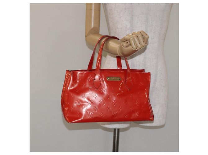 LOUIS VUITTON Vernis Wilshire PM Borsa a Mano Arancione Tramonto M93644 LV Auth BA3277 - vista 21