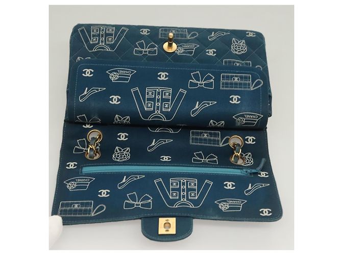 Sac à épaule en toile matelassée Icon Line de CHANEL, bleu marine, doré, CC Auth 127540SV - vue 19