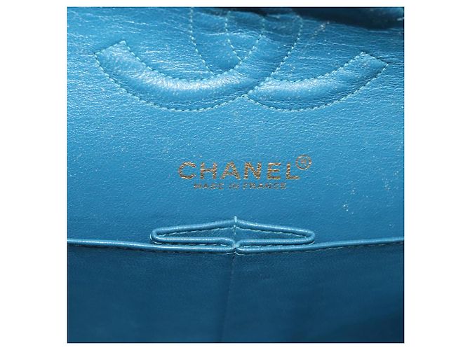 Sac à épaule en toile matelassée Icon Line de CHANEL, bleu marine, doré, CC Auth 127540SV - vue 24