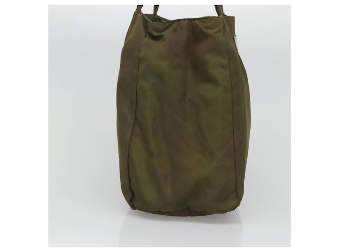 PRADA Hand Bag Nylon Khaki Silver Auth bs26850 Silvery - view 3