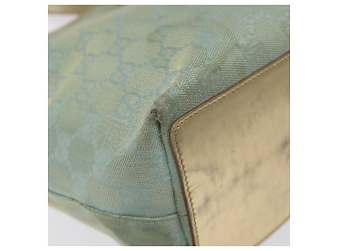 GUCCI GG Canvas Tote Bag Hellblau Gold 002 1099 Auth ti3205 Golden - Ansicht 16