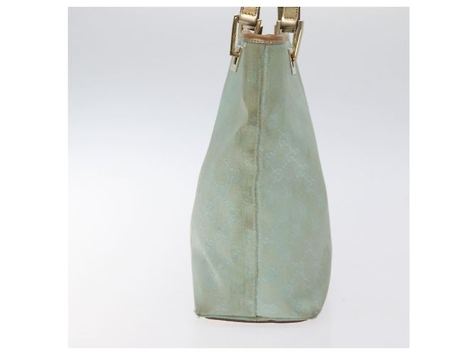 GUCCI GG Canvas Tote Bag Hellblau Gold 002 1099 Auth ti3205 Golden - Ansicht 3