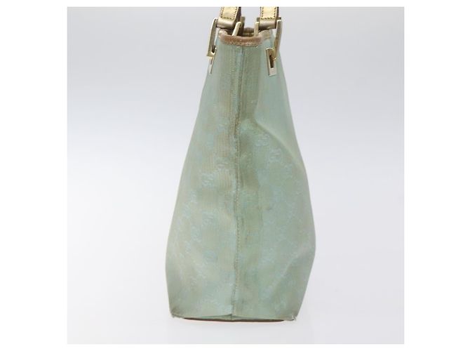 GUCCI GG Canvas Tote Bag Hellblau Gold 002 1099 Auth ti3205 Golden - Ansicht 4
