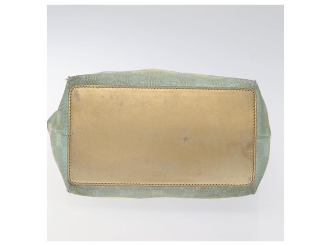 GUCCI GG Canvas Tote Bag Hellblau Gold 002 1099 Auth ti3205 Golden - Ansicht 5