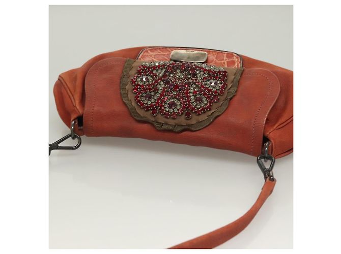 Prada Borsa a spalla in pelle rossa Auth KD264 Rosso - vista 6