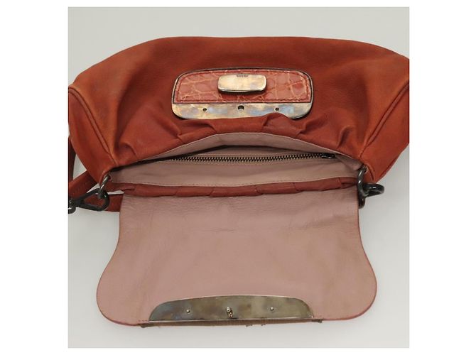 Prada Borsa a spalla in pelle rossa Auth KD264 Rosso - vista 9