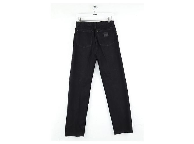 Louis Vuitton Jeans dritti in cotone nero - vista 3