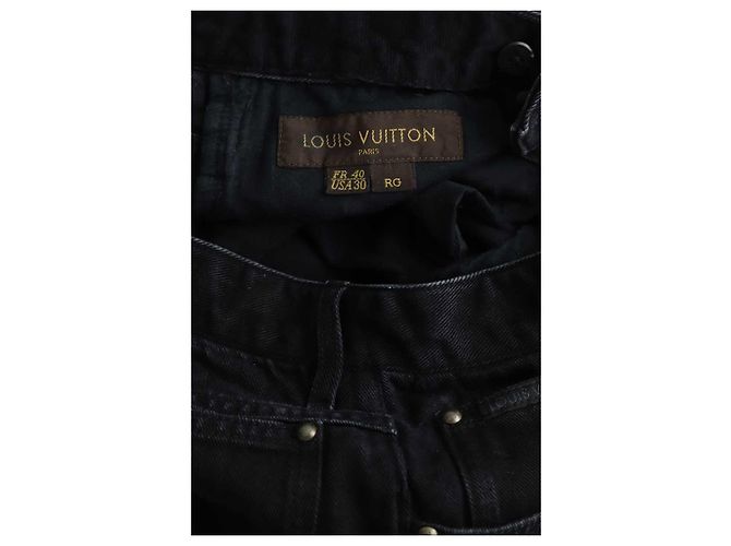 Louis Vuitton Jeans dritti in cotone nero - vista 5