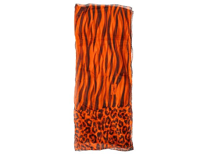 Sciarpa con stampa leopardata Saint Laurent Multicolore - vista 2