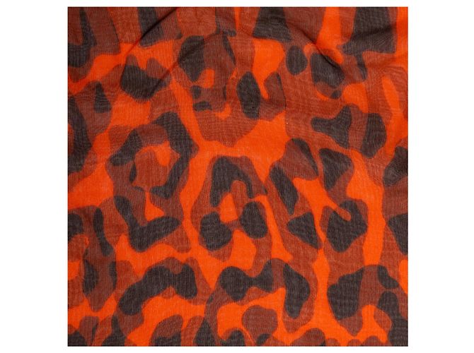 Sciarpa con stampa leopardata Saint Laurent Multicolore - vista 4