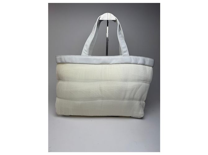 Vintage Issey Miyake Plissee Ledertasche weiß - Ansicht 10