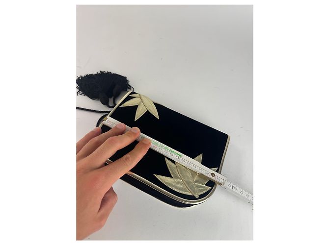 Vintage Yves Saint Laurent Samt Tasche schwarz - Ansicht 11