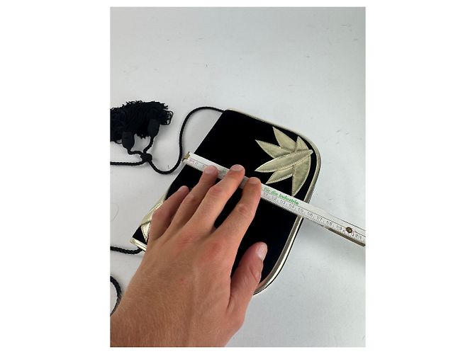 Vintage Yves Saint Laurent Samt Tasche schwarz - Ansicht 12