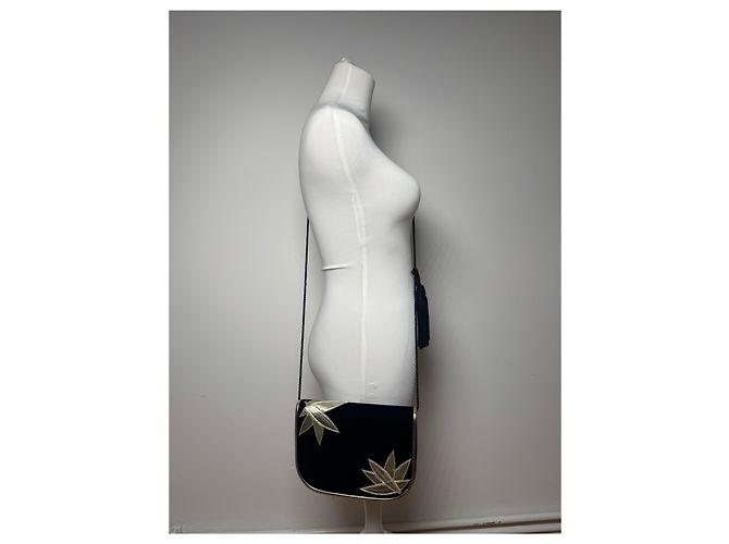 Vintage Yves Saint Laurent Samt Tasche schwarz - Ansicht 13