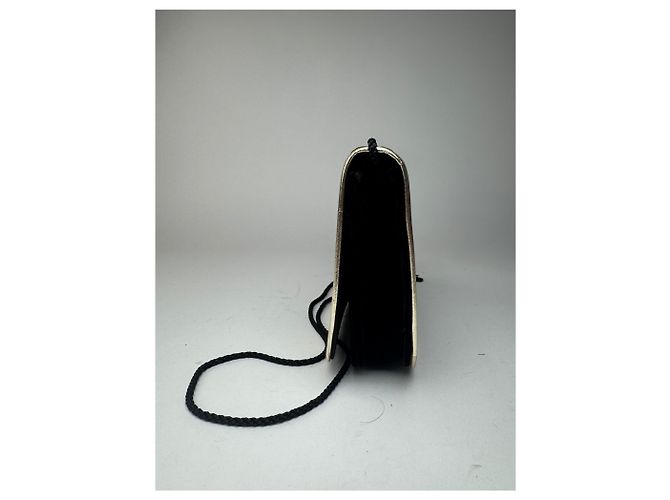 Vintage Yves Saint Laurent Samt Tasche schwarz - Ansicht 4