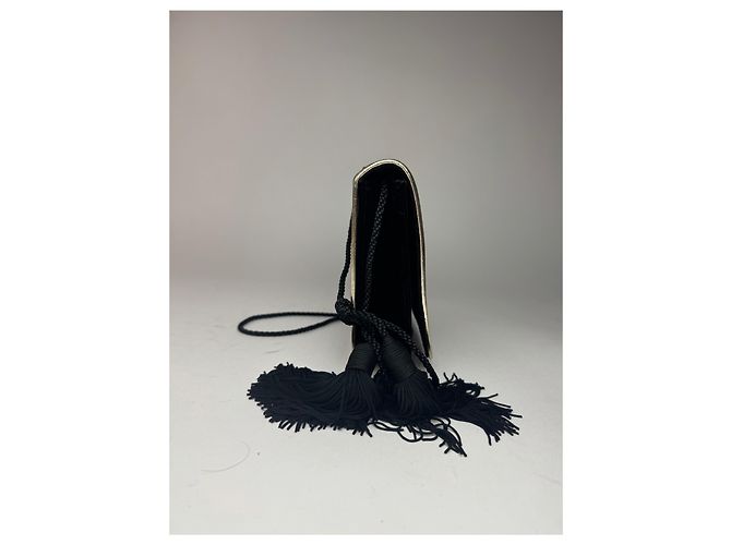Vintage Yves Saint Laurent Samt Tasche schwarz - Ansicht 7