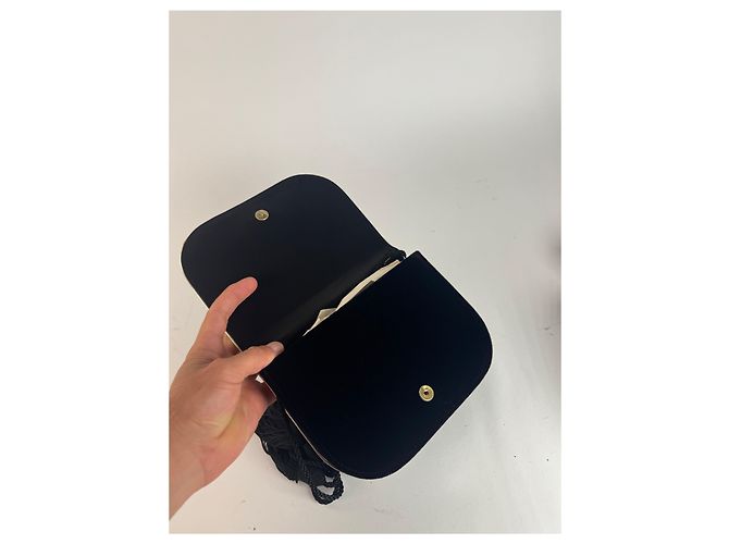 Vintage Yves Saint Laurent Samt Tasche schwarz - Ansicht 8