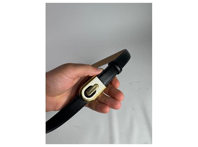 Vintage Lancelot Ledergürtel schwarz - Ansicht 3