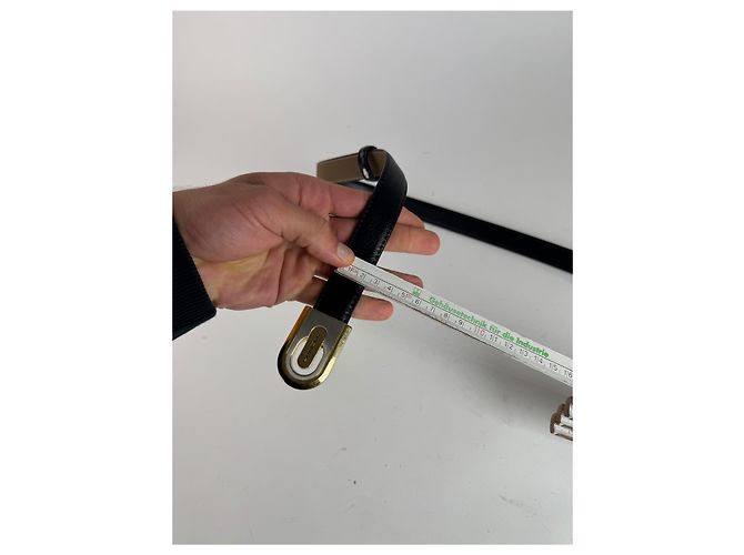 Vintage Lancelot Ledergürtel schwarz - Ansicht 7