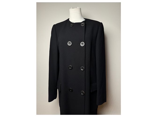 Vintage Gianni Versace Wolltrenchcoat L - Ansicht 15