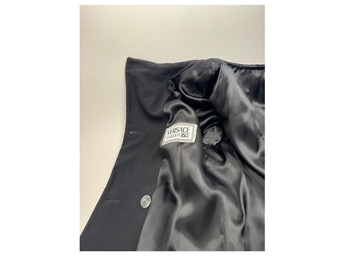 Vintage Gianni Versace Wolltrenchcoat L - Ansicht 5