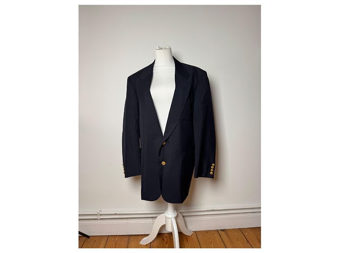 Blazer in lana vintage Dior blu navy 52/L - vista 12