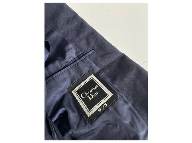 Blazer in lana vintage Dior blu navy 52/L - vista 15