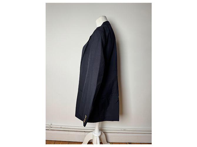 Blazer in lana vintage Dior blu navy 52/L - vista 2