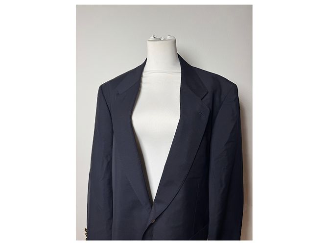 Blazer in lana vintage Dior blu navy 52/L - vista 4