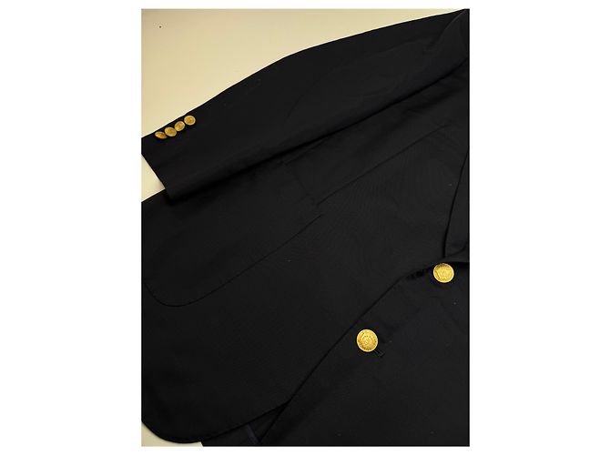 Blazer in lana vintage Dior blu navy 52/L - vista 8