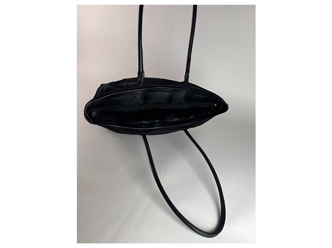 Borsa in pelle e cotone vintage Gucci nera Nero - vista 10