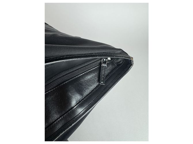 Borsa in pelle e cotone vintage Gucci nera Nero - vista 11