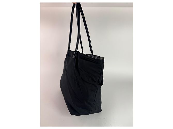 Borsa in pelle e cotone vintage Gucci nera Nero - vista 2