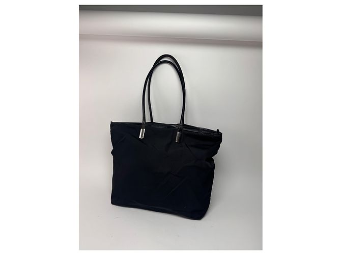 Borsa in pelle e cotone vintage Gucci nera Nero - vista 6