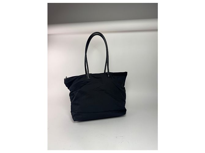 Borsa in pelle e cotone vintage Gucci nera Nero - vista 8