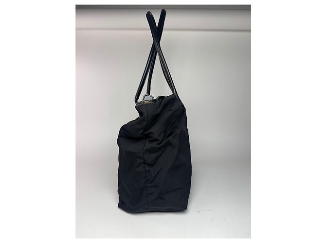 Borsa in pelle e cotone vintage Gucci nera Nero - vista 9
