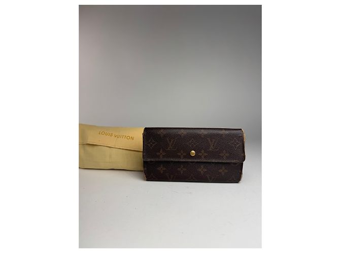 Vintage Louis Vuitton leather monogram wallet brown - view 2