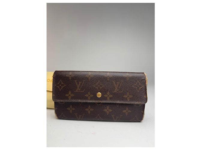 Vintage Louis Vuitton leather monogram wallet brown - view 4